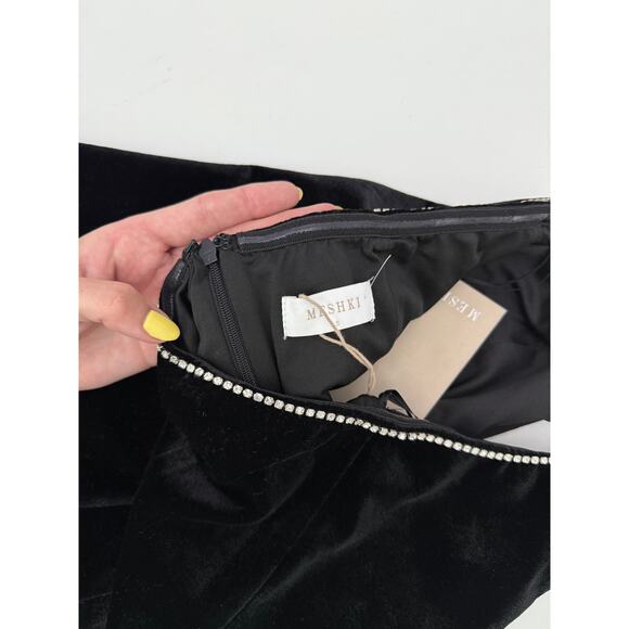 Meshki Elysia Rhinestone Black Strapless Mini Dress - Small - Picture 3 of 8